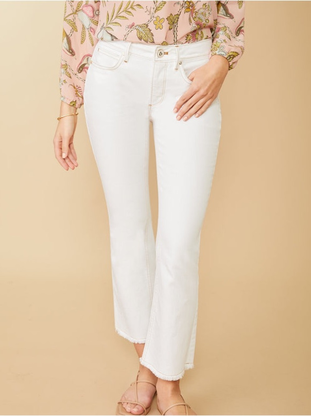 Spartina 449 Ellington Kick Flare Jeans Pearl Off White 14 - Picture 5 of 16